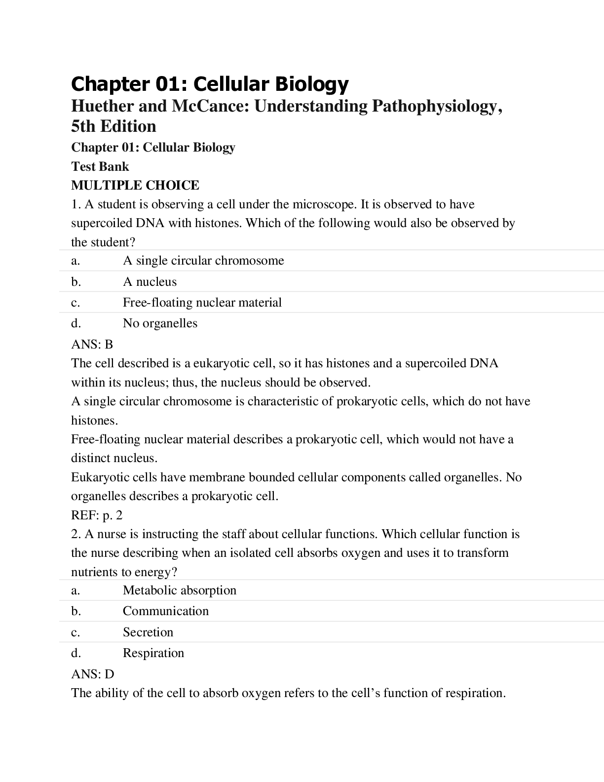 Preview image for Huether and McCance: Understanding Pathophysiology, 5th Edition Test Bank